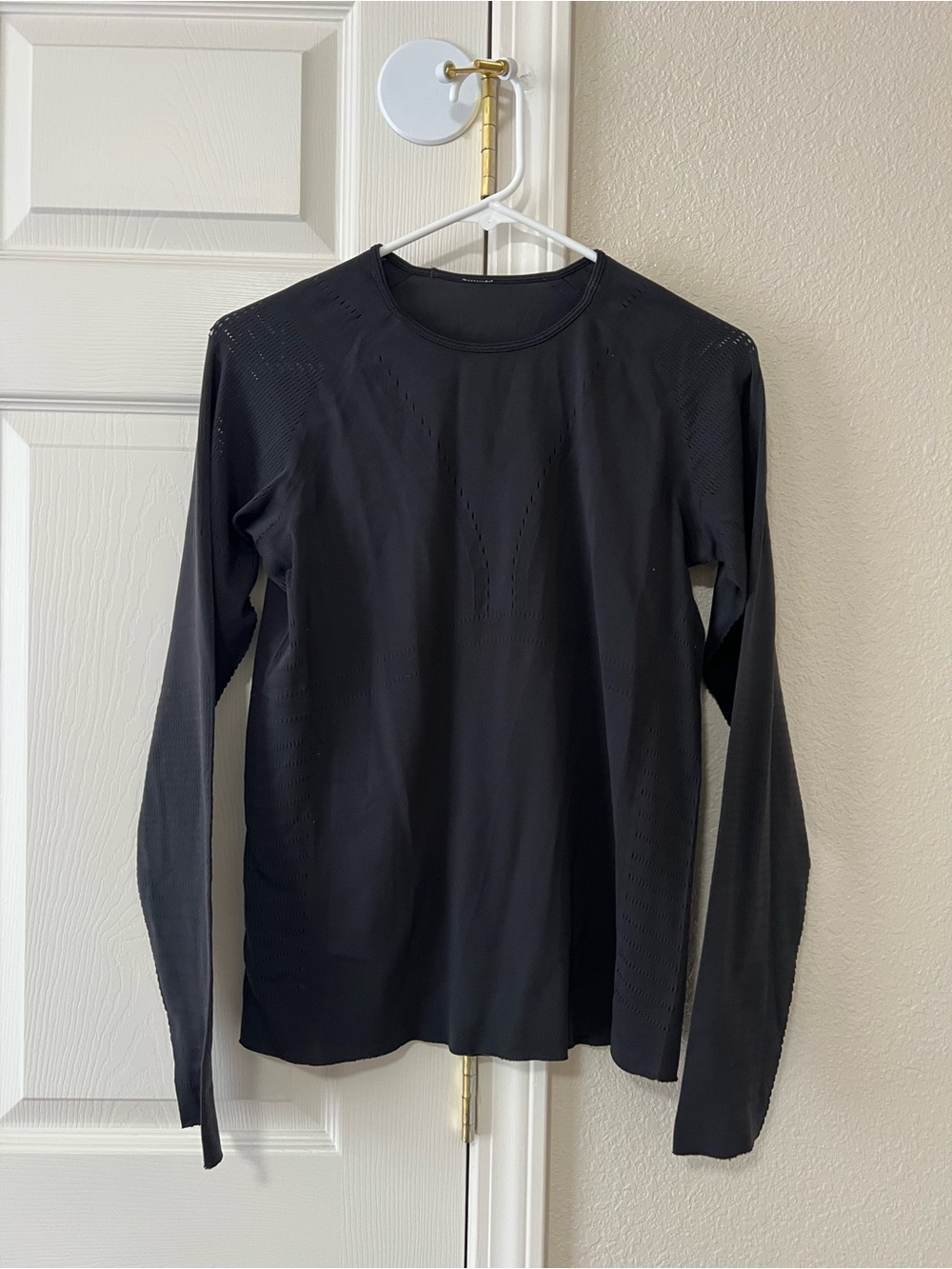 Lululemon Light Speed Long Sleeve Black Seamless Running Top